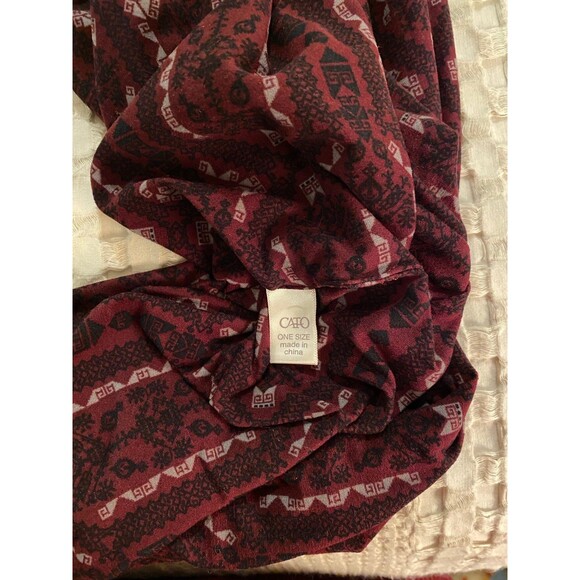 Cato Infinity Scarf Burgundy Pattern Versatile Fall Winter Accessory - Picture 5 of 7